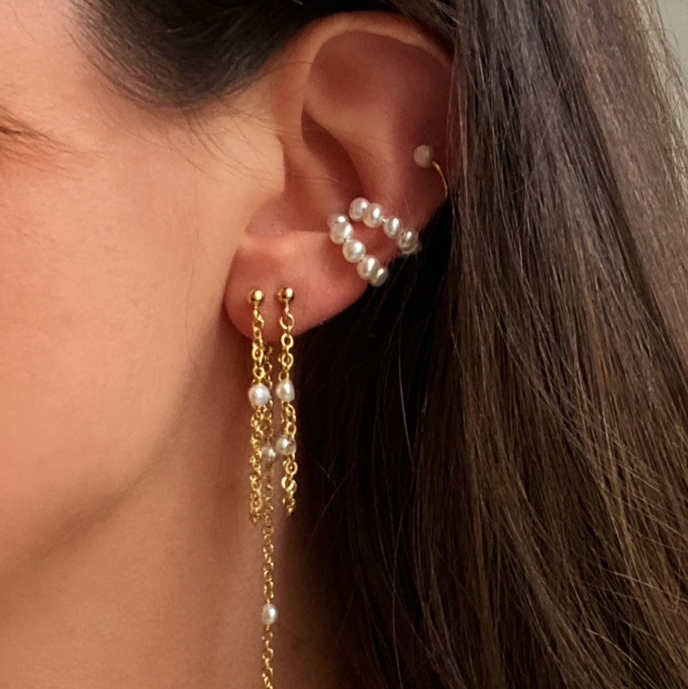 Savina淡水珍珠耳骨夾