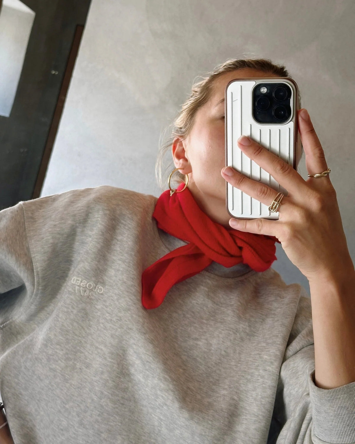 <預購> Mini Scarf 100% cashmere羊絨小方巾 紅 Red