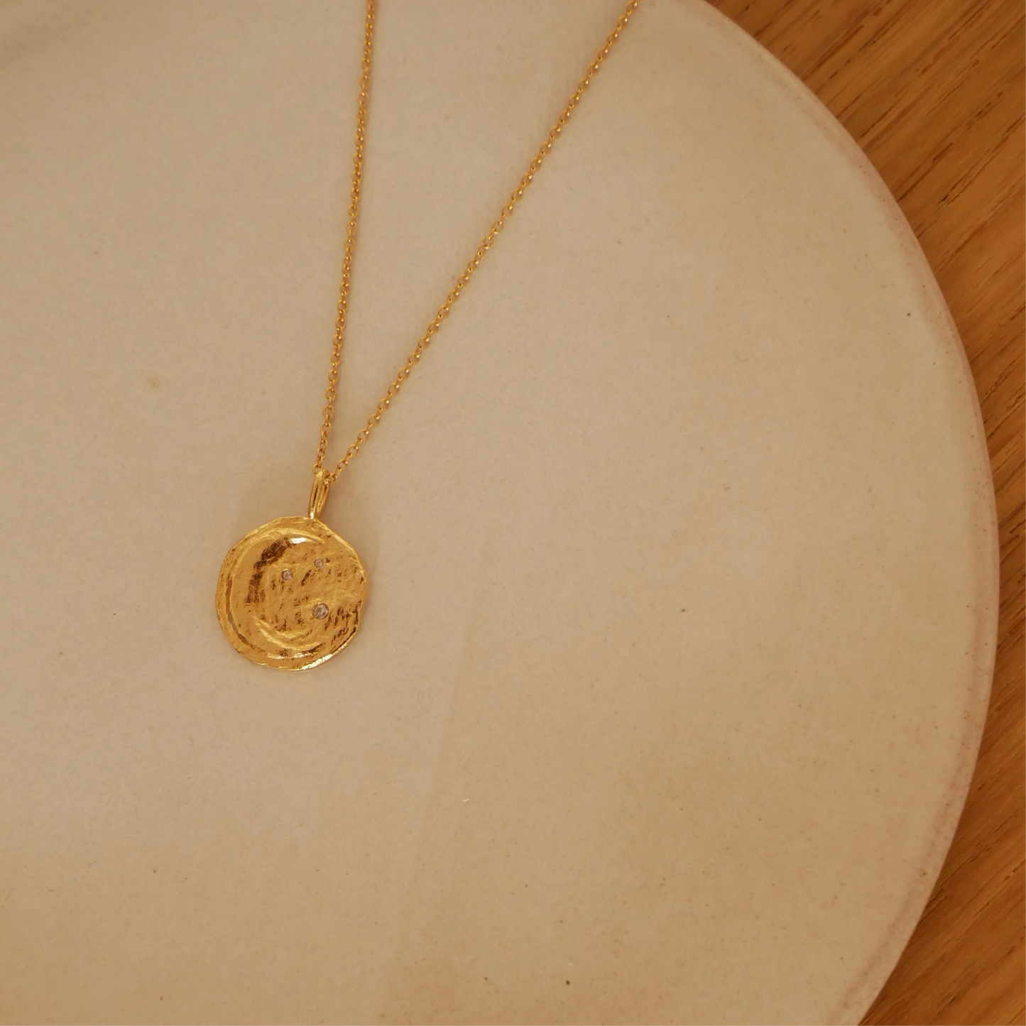 Rafael月亮星星鋯石錢幣項鍊