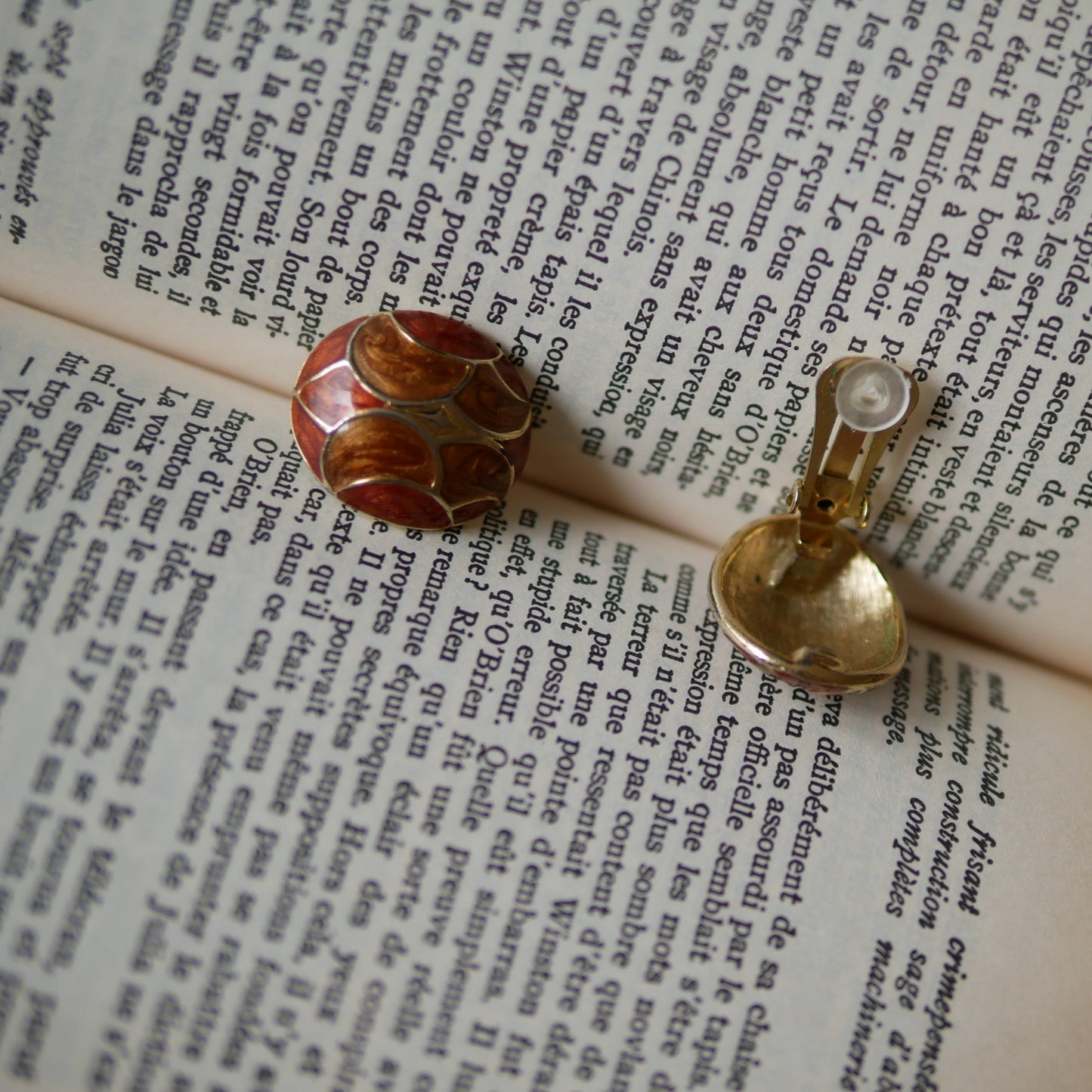 002 Vintage古董夾式耳環