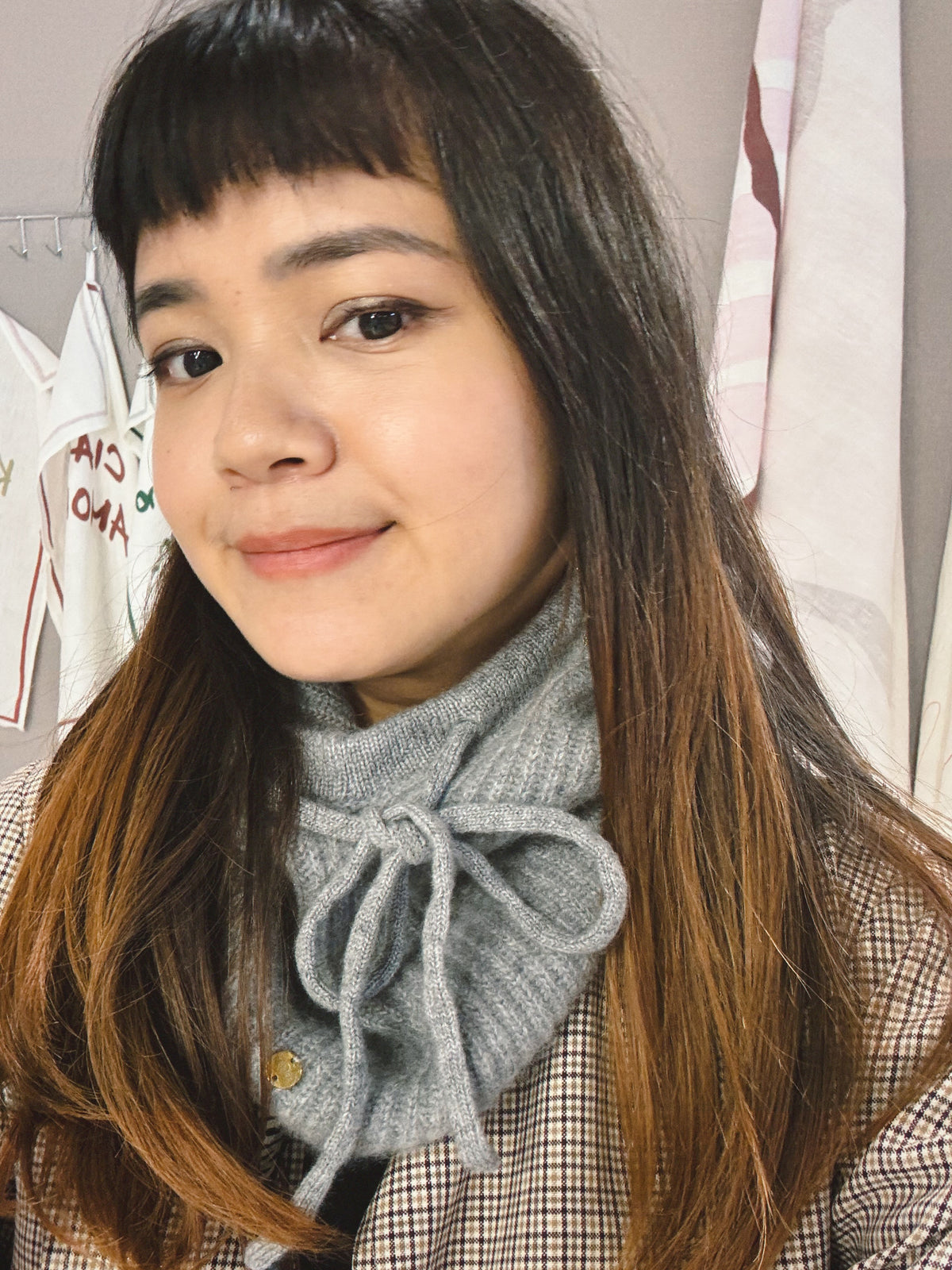 <預購> Hooded Beanie 100%cashmere羊絨連帽圍脖 灰 Grey