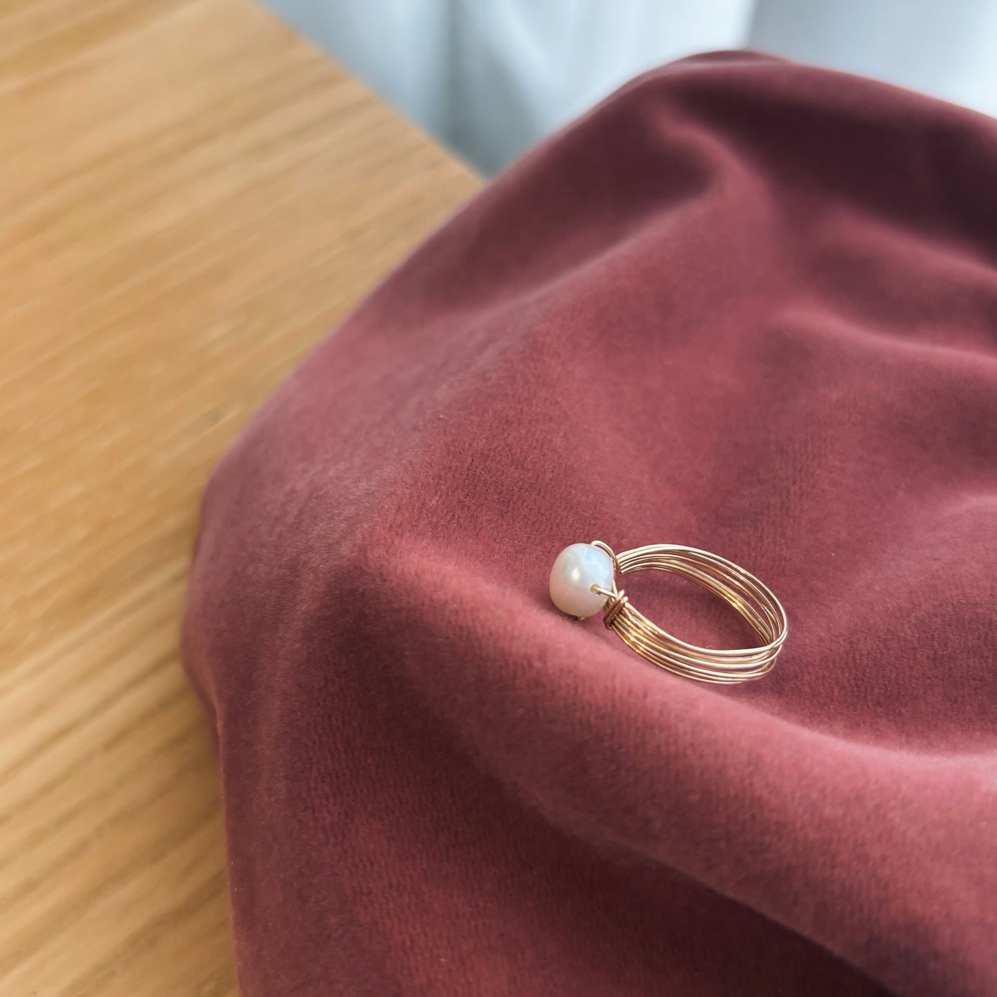 Pure淡水珍珠線圈戒指