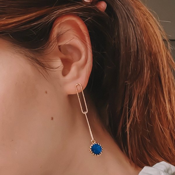 Chloe礦石垂墜耳環