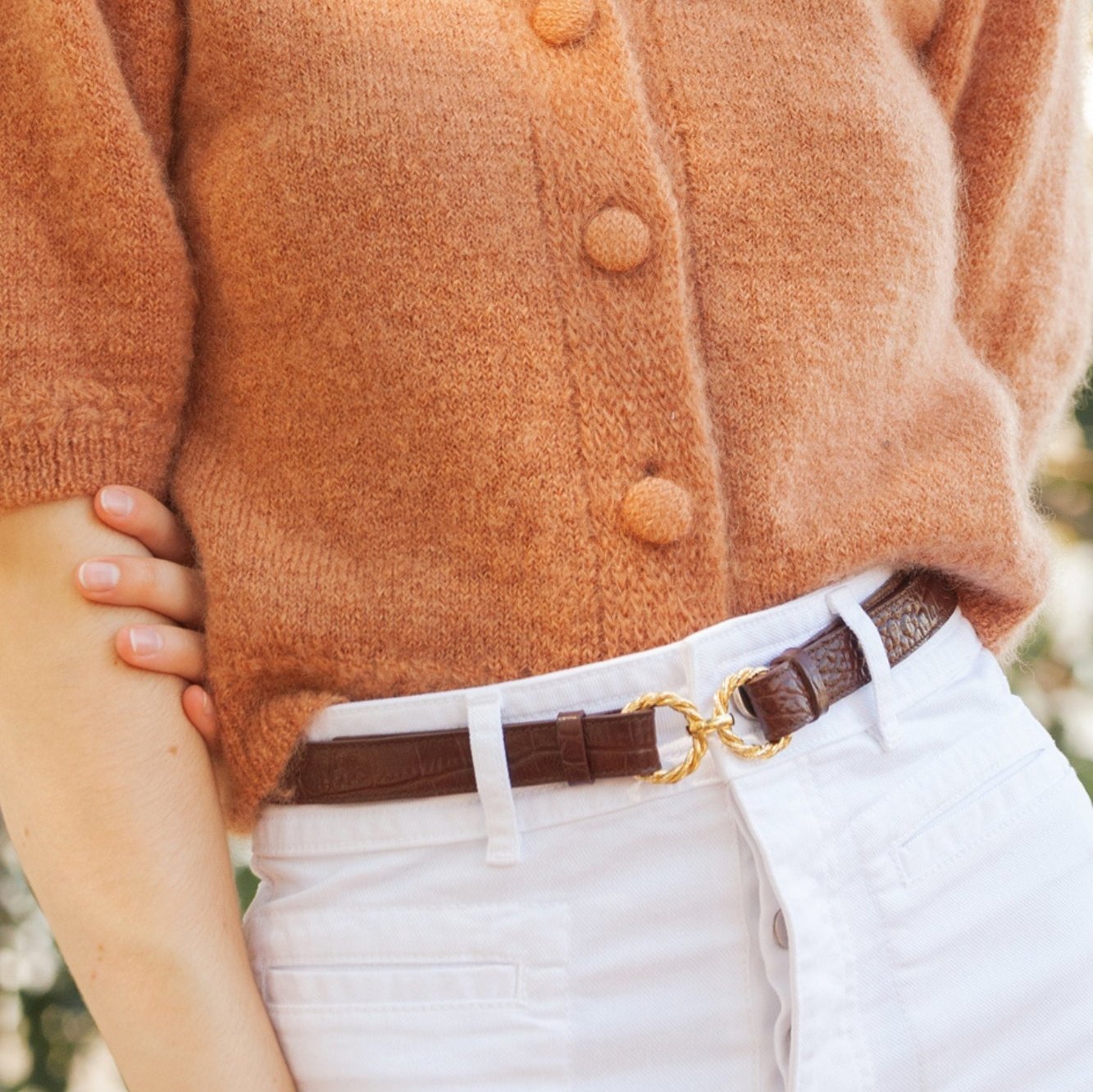 Aimée牛皮皮帶// Fauvette Paris