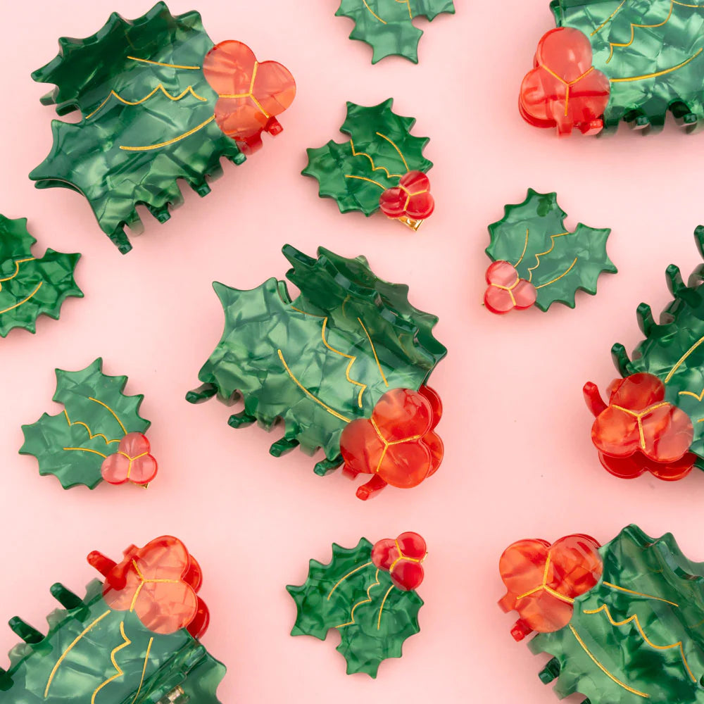 法國Coucou Suzette 冬青造型爪夾Holly Hair Claw