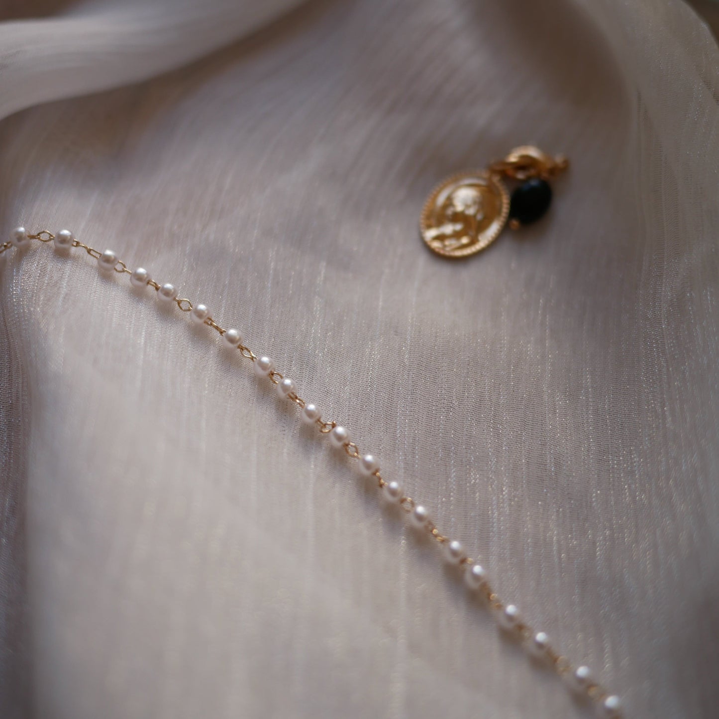 Georgina黑瑪瑙珍珠手鍊