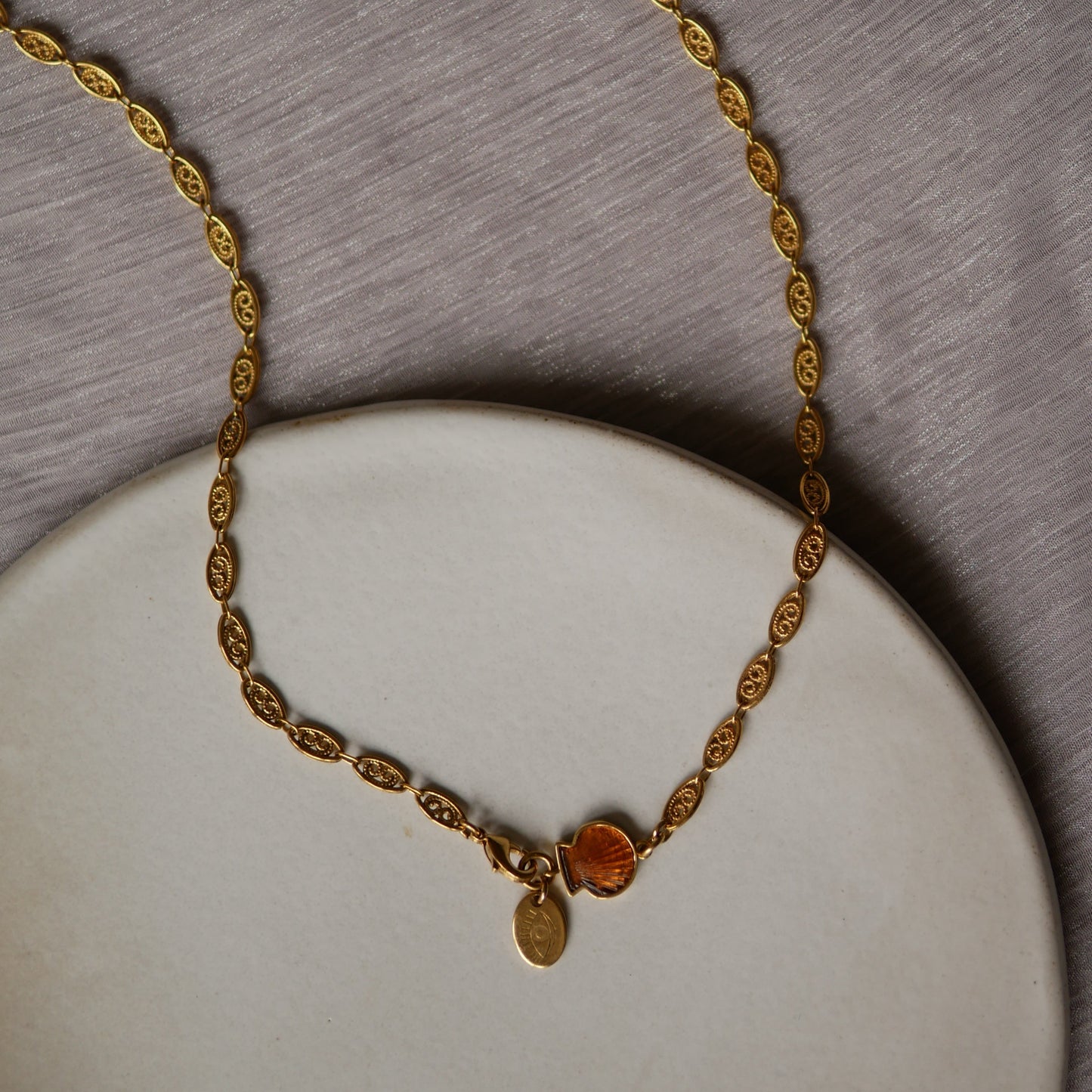 Brigitte粉紅貝殼項鍊