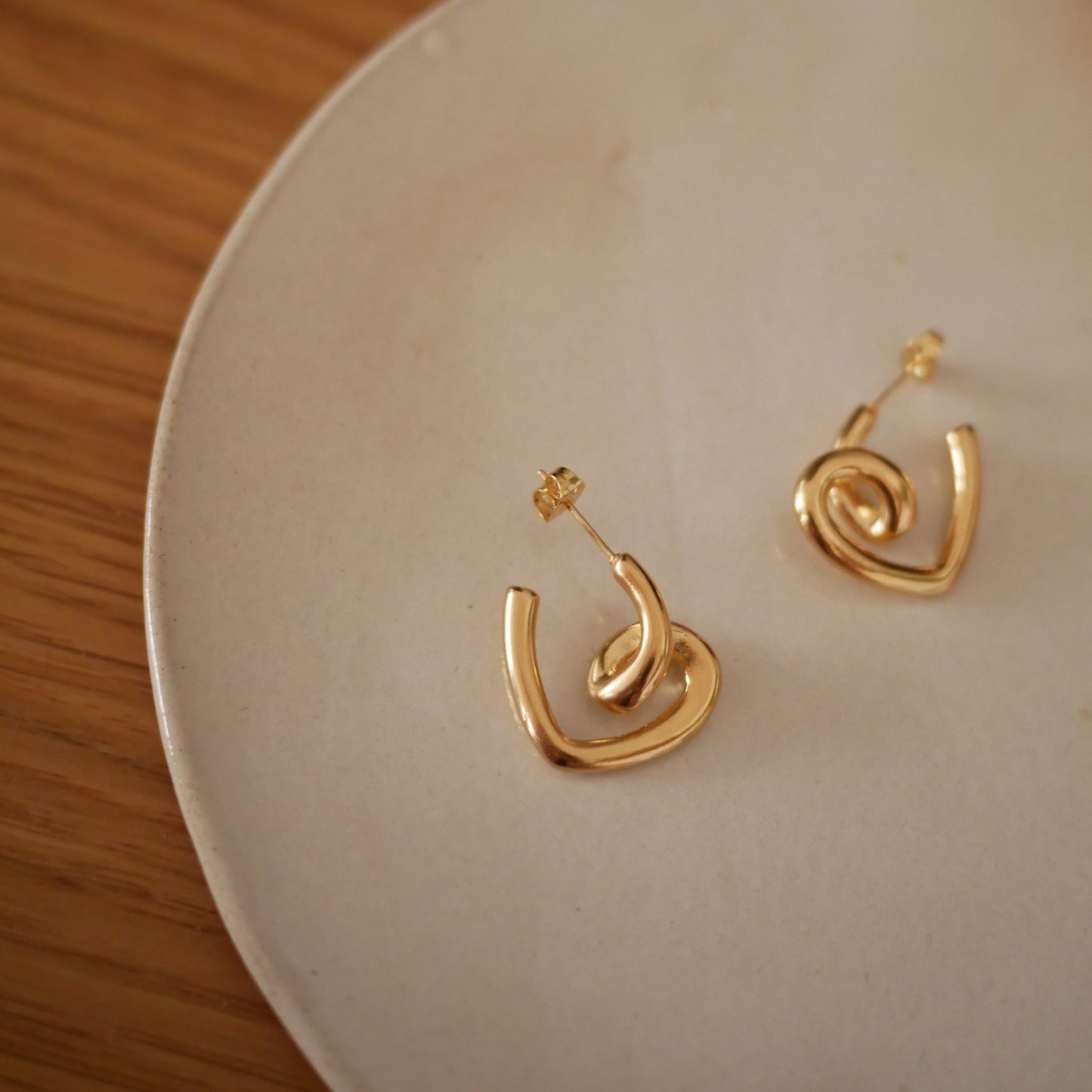 Aimée心形線條耳環