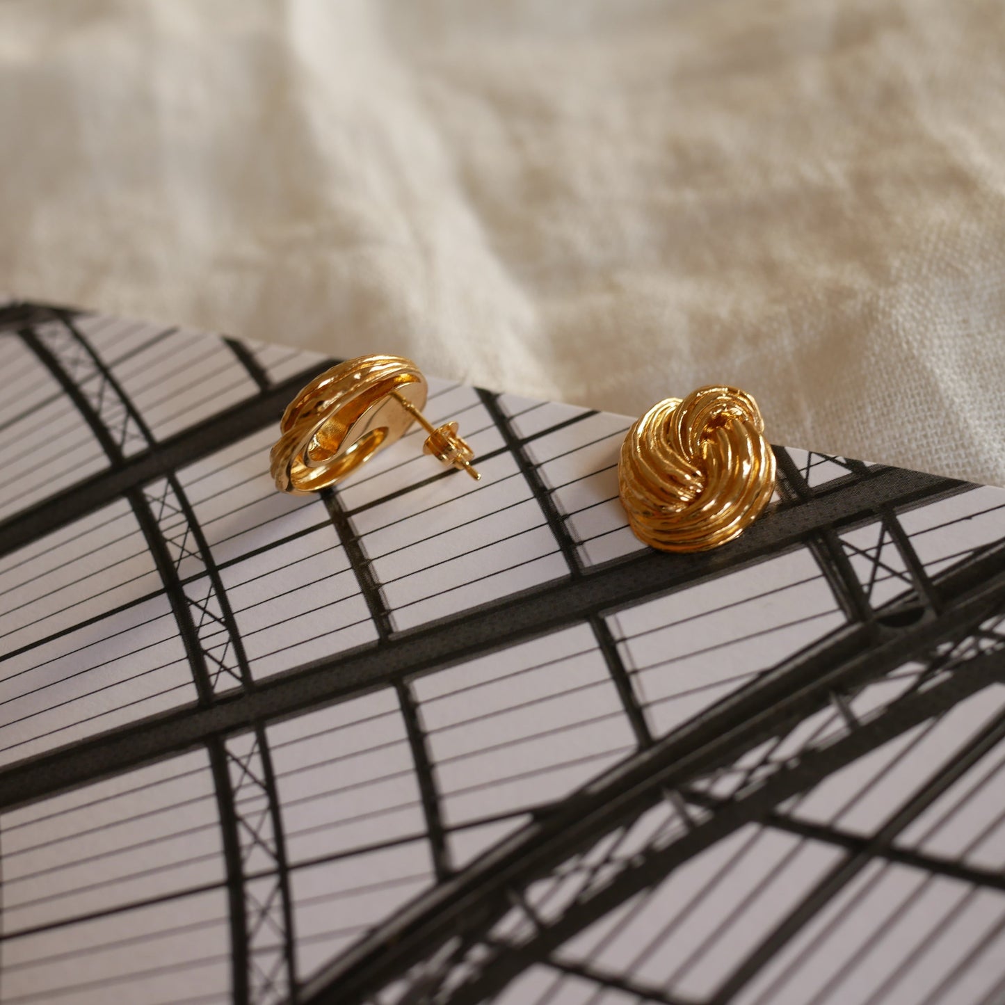 Claudia復古扭結耳環