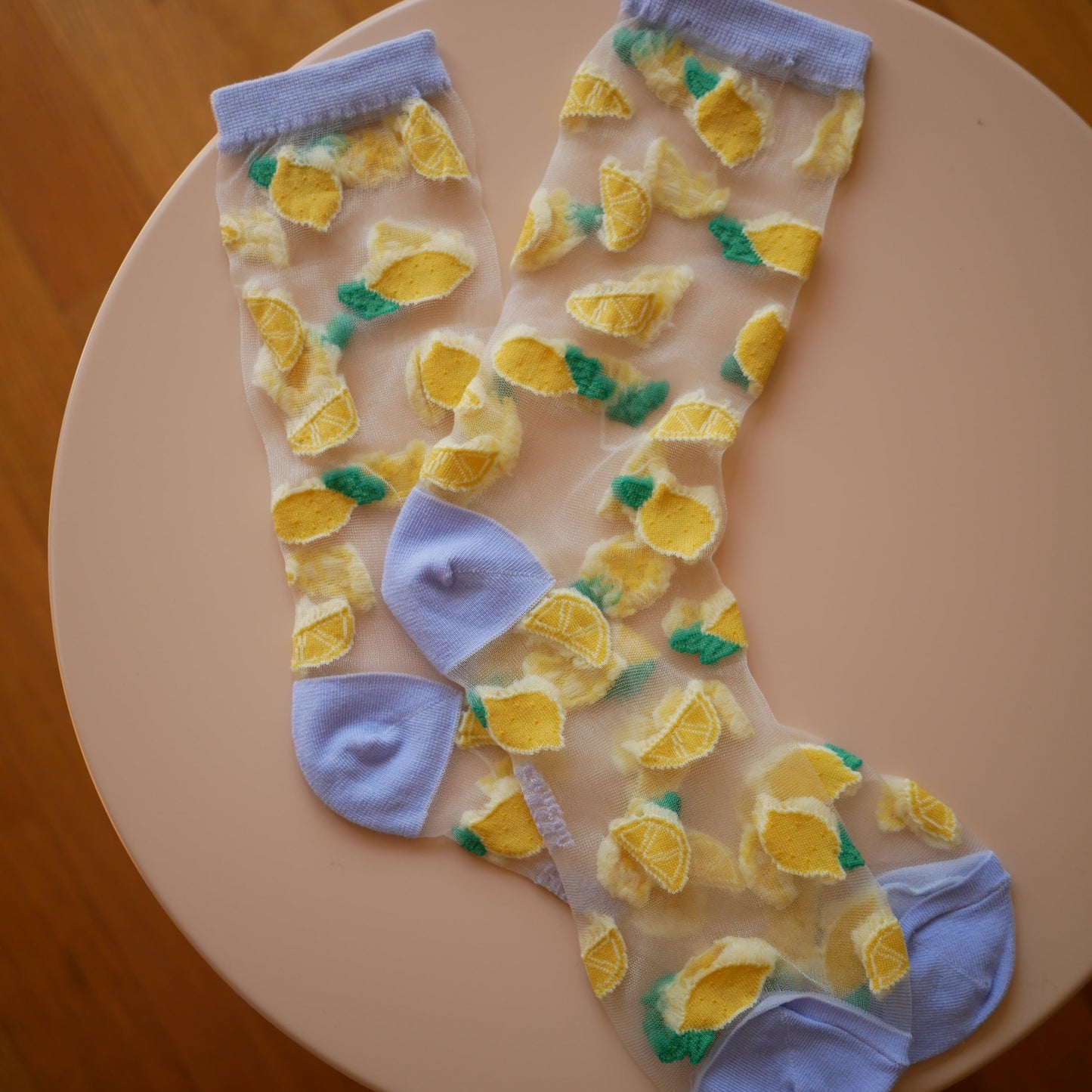 法國Coucou Suzette 檸檬透膚中長襪 Lemon Sheer Socks