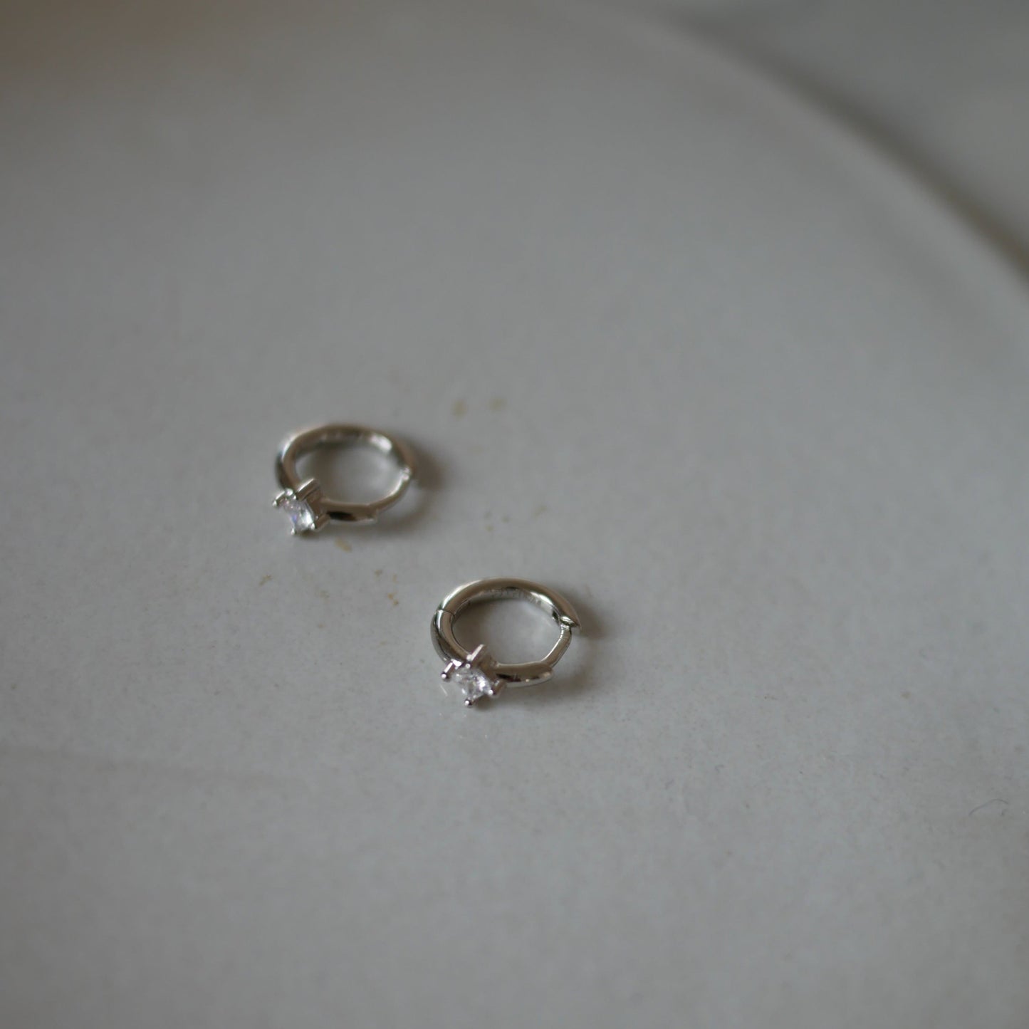 Mini Base Zircon Palladium迷你環形耳環 (Charms耳墜適用)