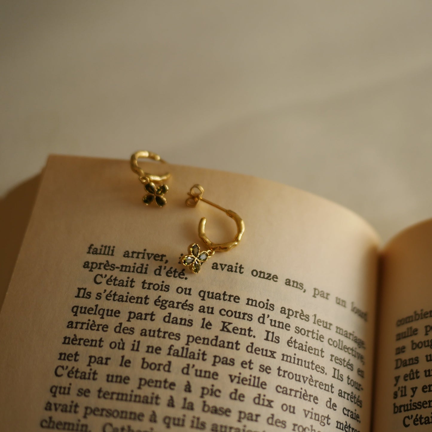 Fausta綠石幸運草耳環