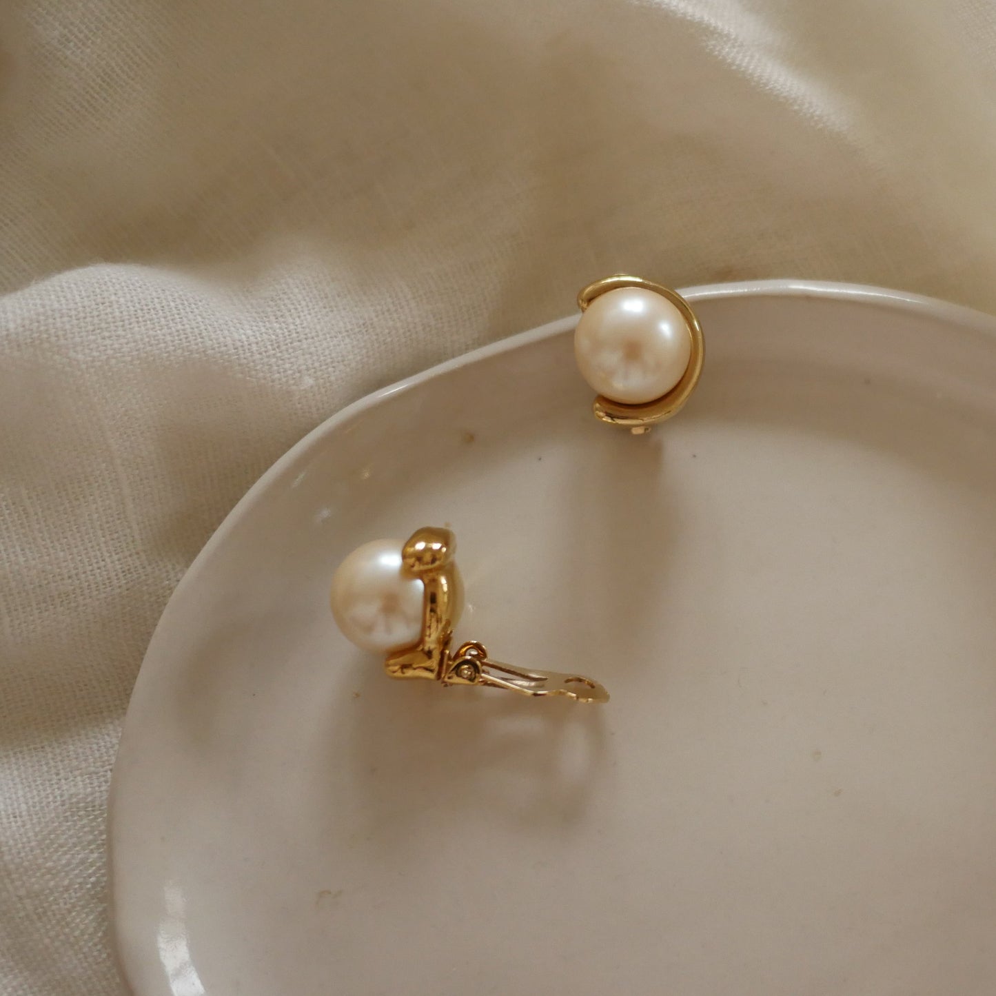 158 Vintage古董夾式耳環