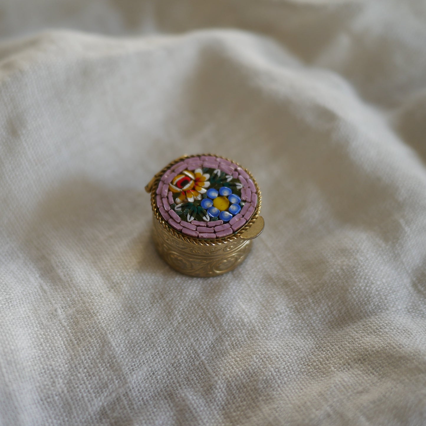 139 Vintage 義大利微型馬賽克古董小盒