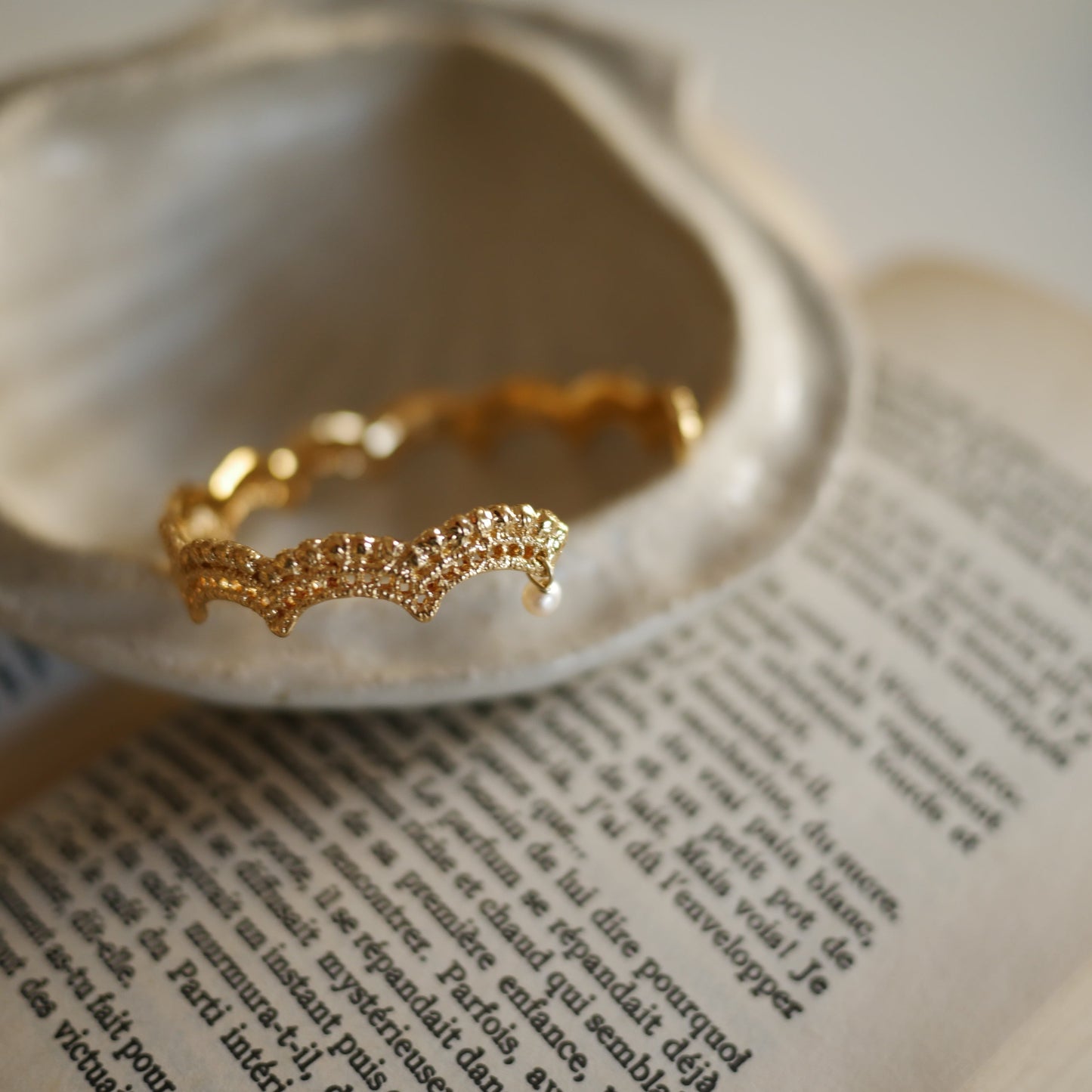 Lace wave 034迷你珍珠蕾絲手環