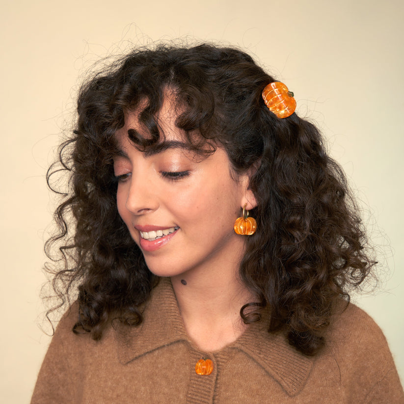 法國Coucou Suzette 南瓜迷你爪夾 Pumpkin Mini Hair Claw