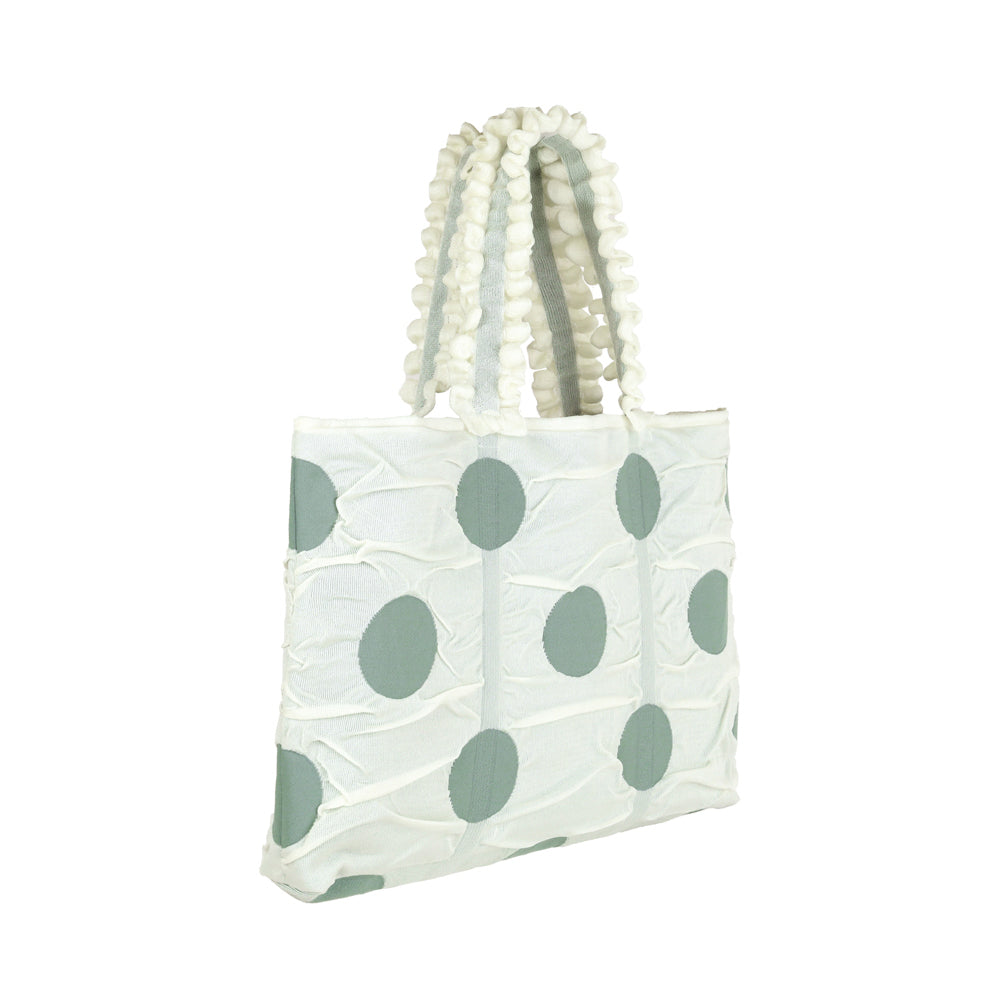 \早鳥預購中 現折$200/
 Polka dot圓點大型購物包 奶霜白