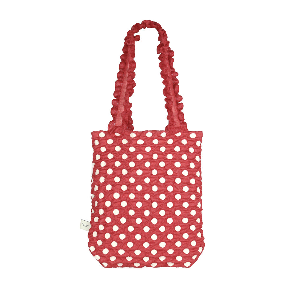 \早鳥預購中 現折$200/
 Polka dot圓點中型直款托特包 櫻桃紅