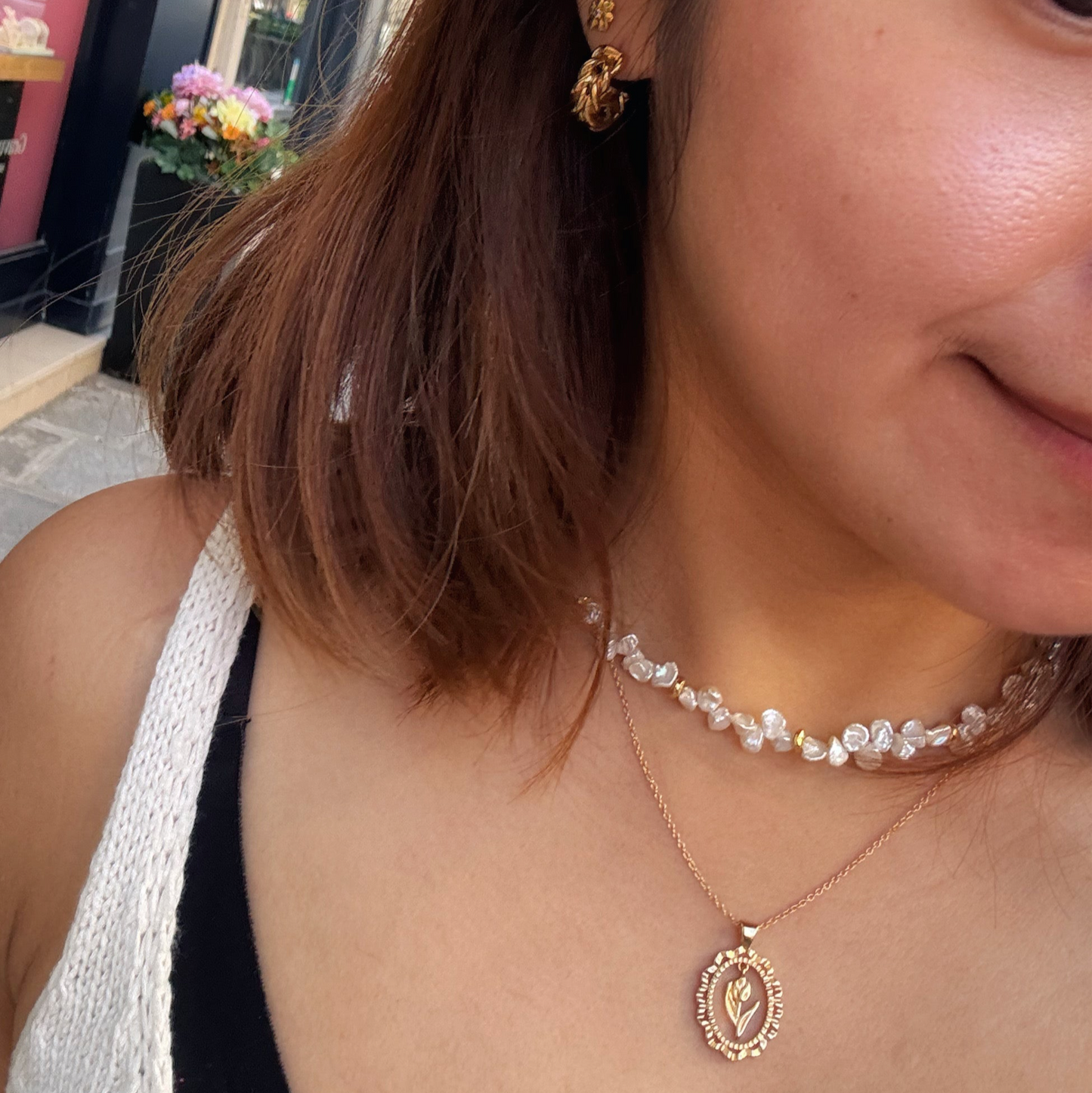 Carmen不規則珍珠頸鍊項鍊