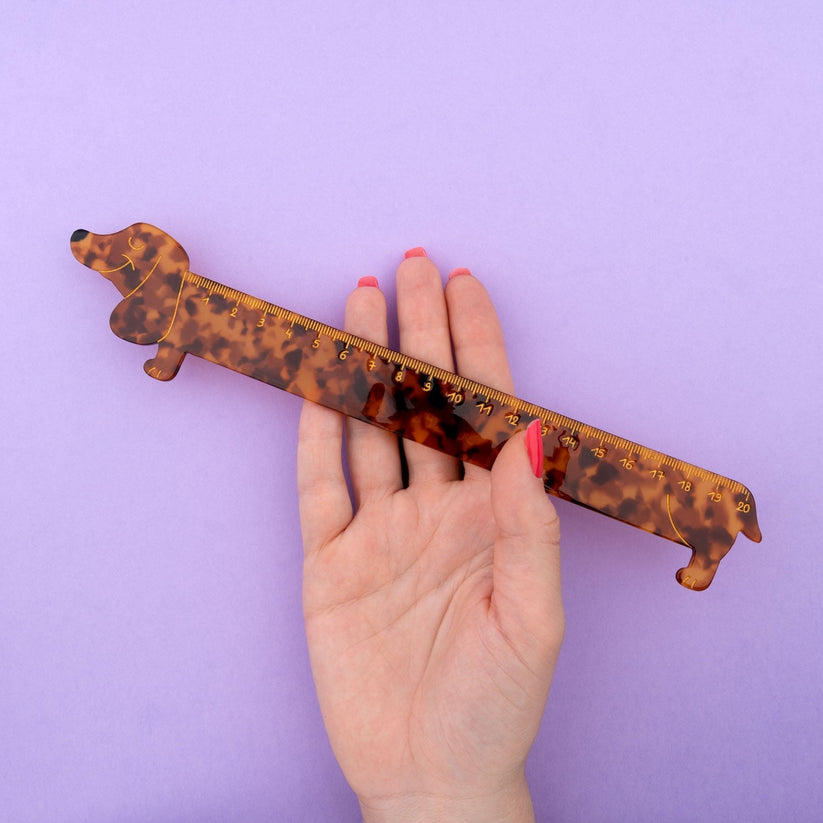 法國Coucou Suzette 20公分臘腸狗直尺 20 cm Dachshund Dog Ruler
