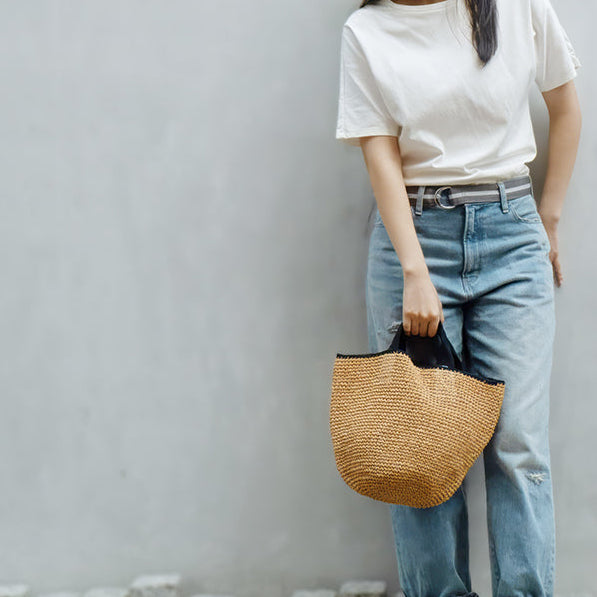 Joy Standard簡約草編手提包// ENA KUAM
