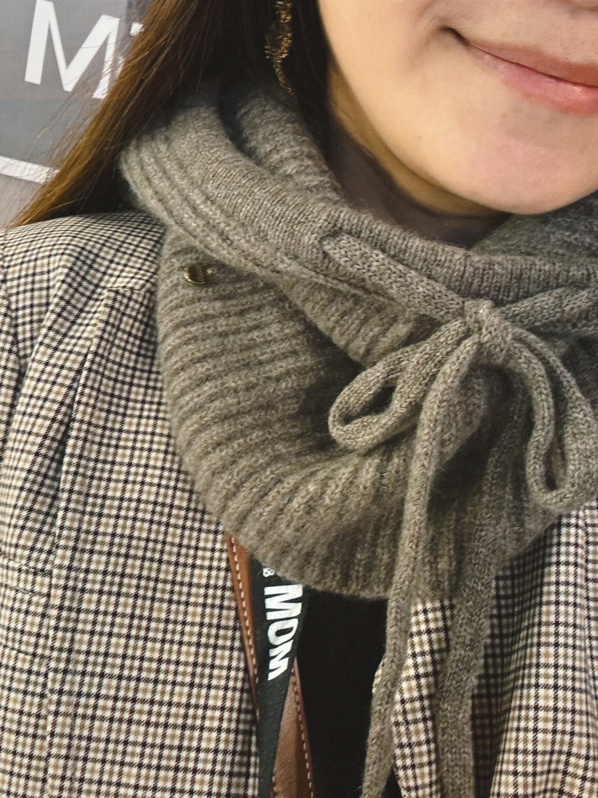 <預購> Hooded Beanie 100%cashmere羊絨連帽圍脖 灰棕 Taupe