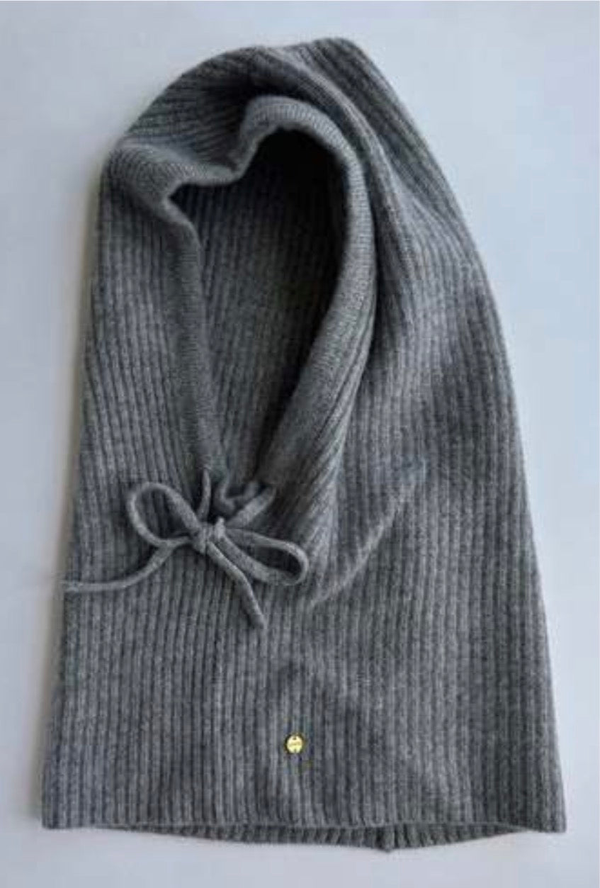 <預購> Hooded Beanie 100%cashmere羊絨連帽圍脖 灰 Grey
