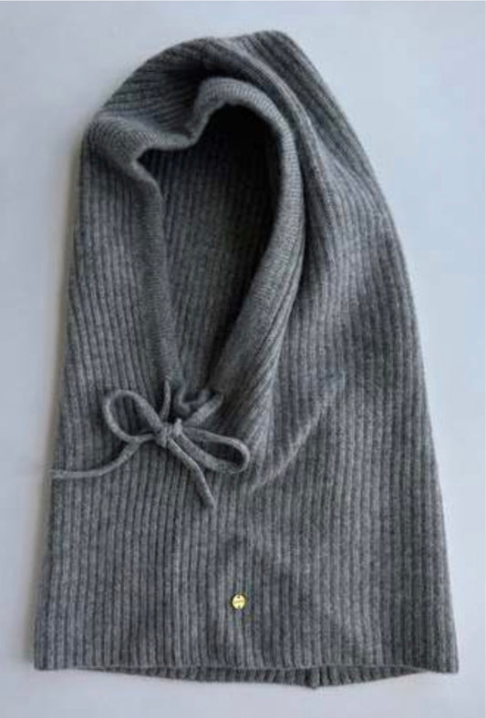 <預購> Hooded Beanie 100%cashmere羊絨連帽圍脖 灰 Grey