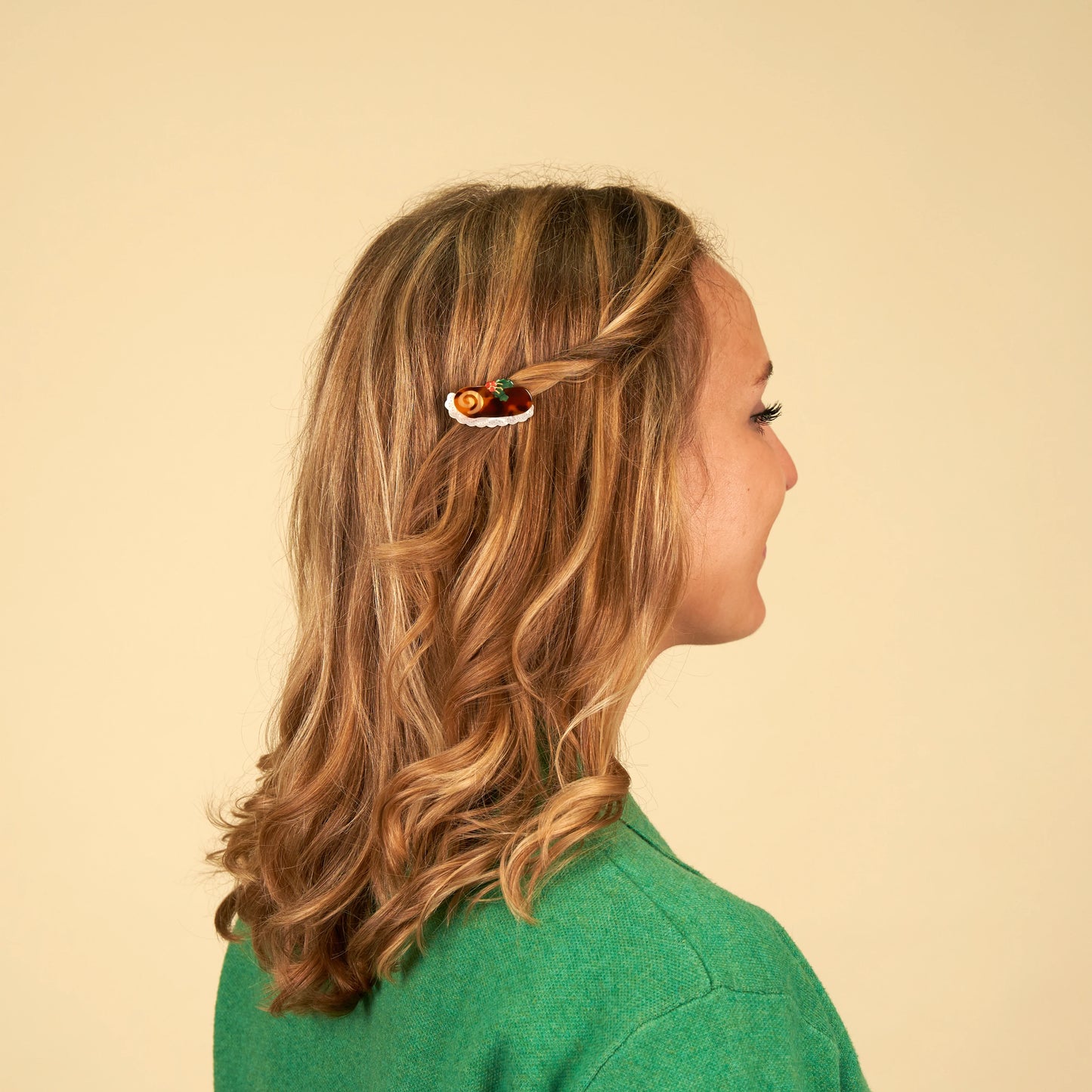 法國Coucou Suzette 聖誕樹幹蛋糕髮夾 Bûche de Noël Hair Clip