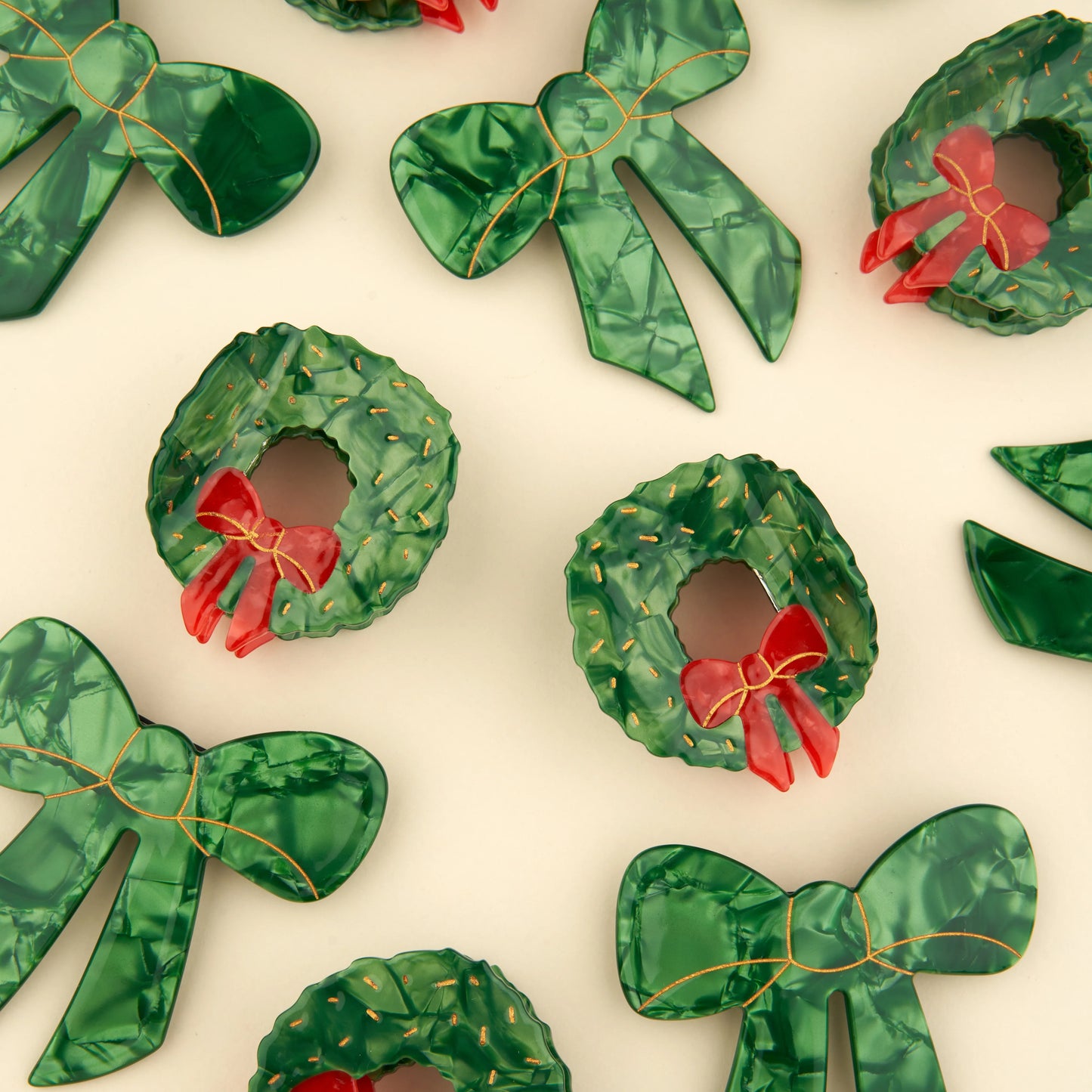 法國Coucou Suzette 聖誕花圈造型爪夾 Christmas Wreath Hair Claw