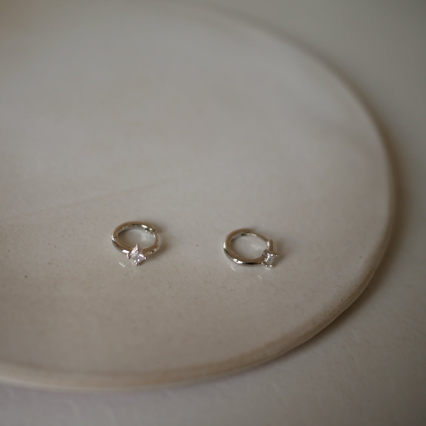 Mini Base Zircon Palladium迷你環形耳環 (Charms耳墜適用)