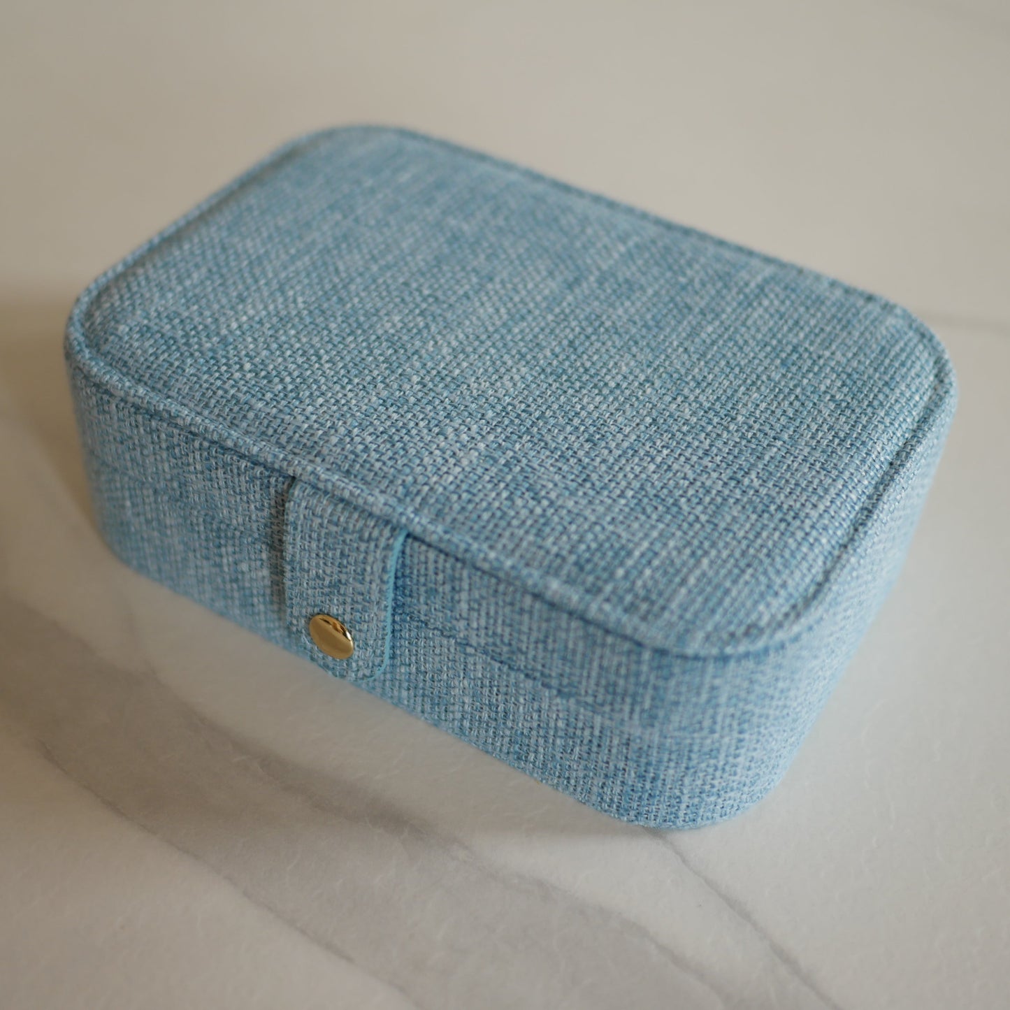 Ciel霧藍亞麻大款首飾盒