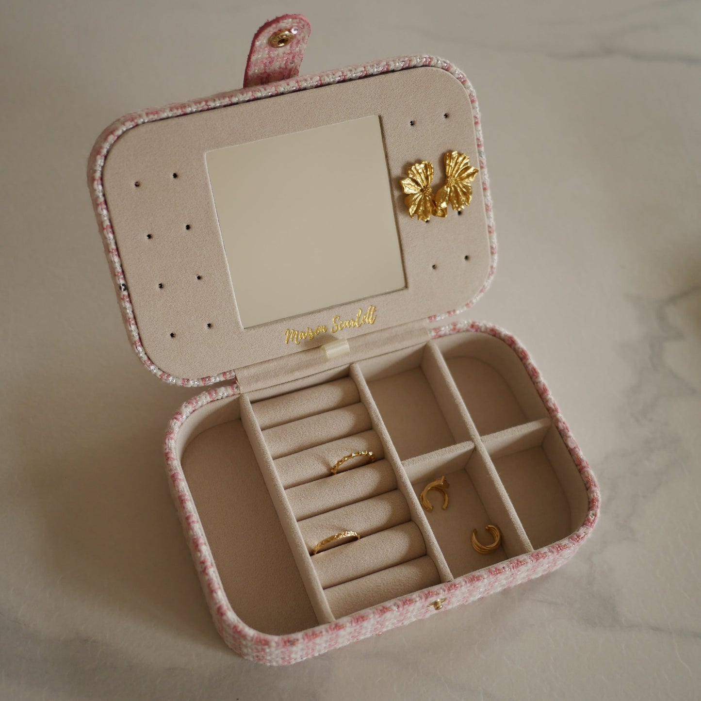 Brigitte千鳥格紋大款首飾盒