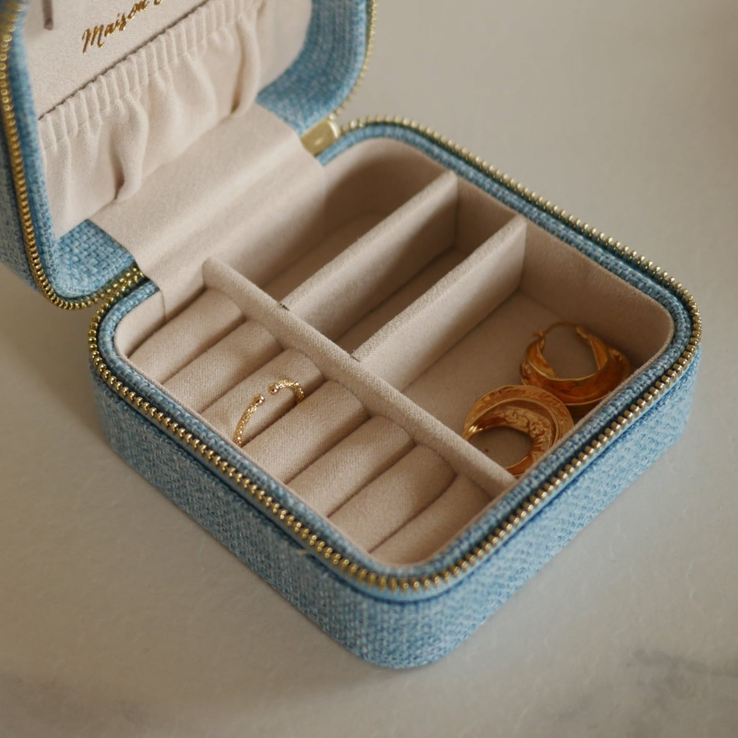 Corinne亞麻方形首飾盒