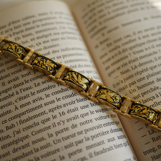 120 Vintage大馬士革真金鑲嵌古董手環