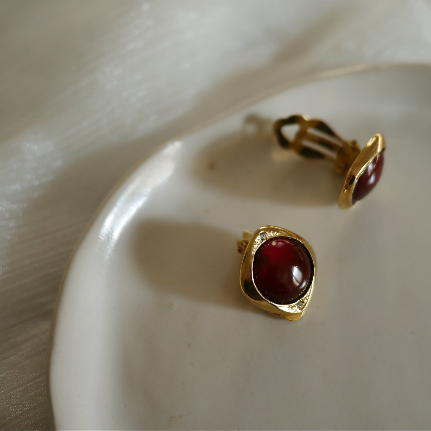 124 Vintage古董夾式耳環