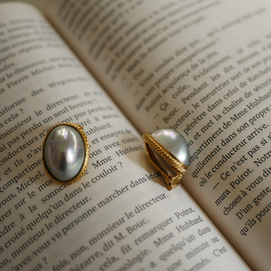 123 Vintage古董夾式耳環