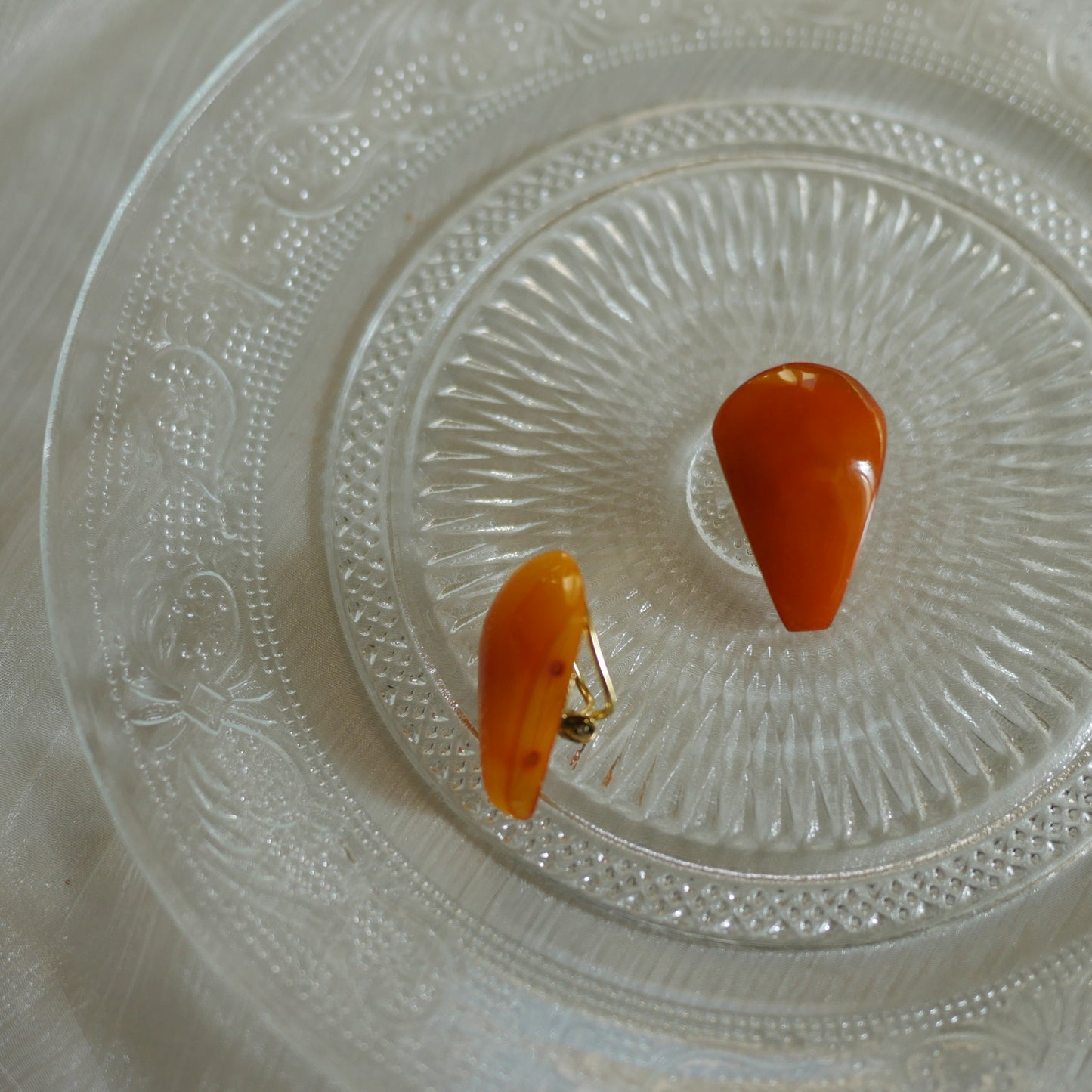 126 Vintage古董夾式耳環