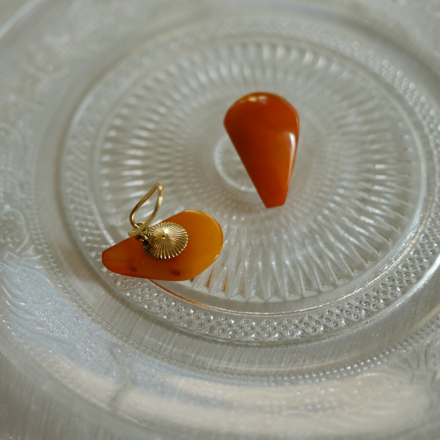 126 Vintage古董夾式耳環