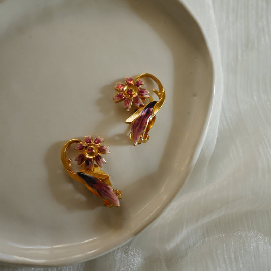 130 Vintage古董夾式耳環