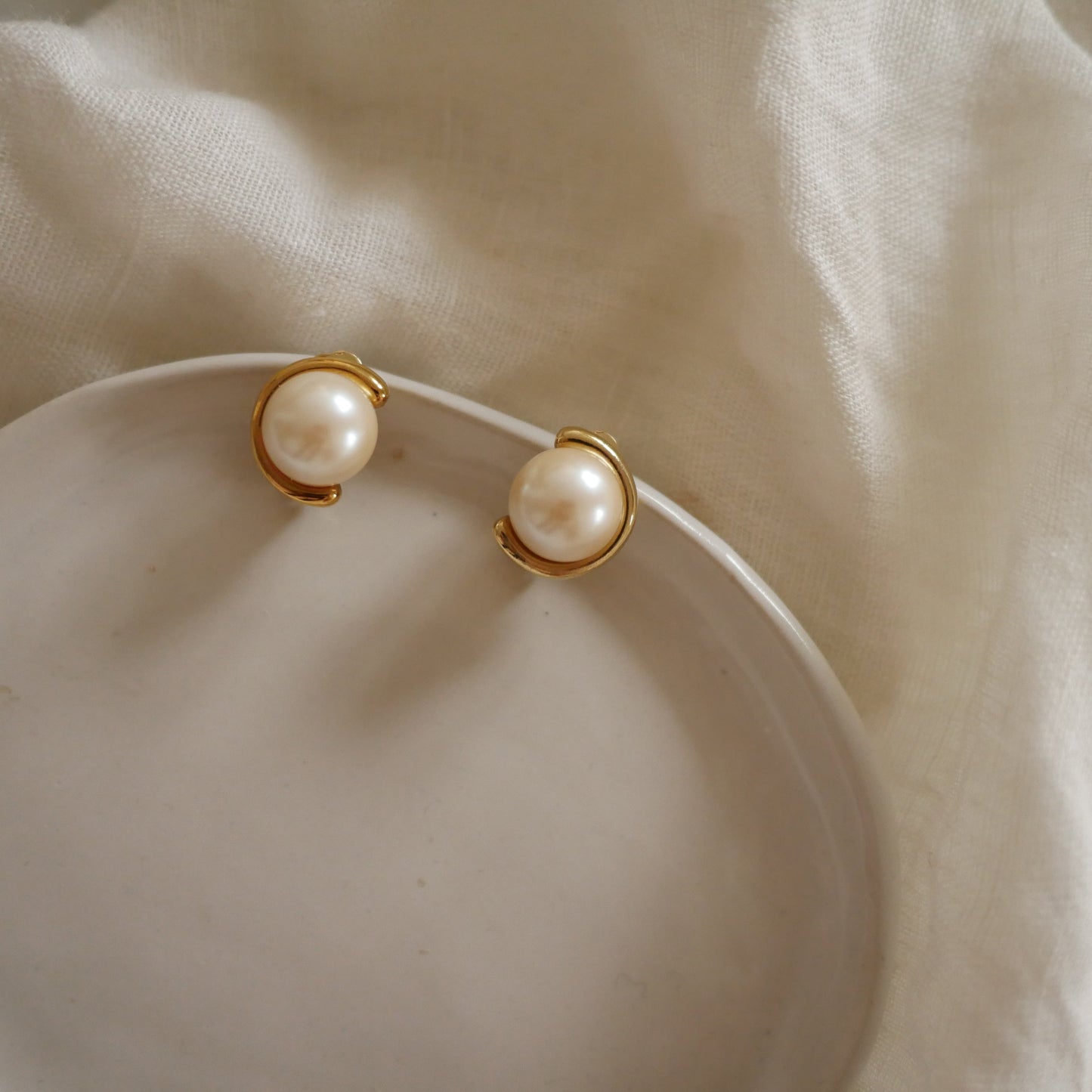 158 Vintage古董夾式耳環