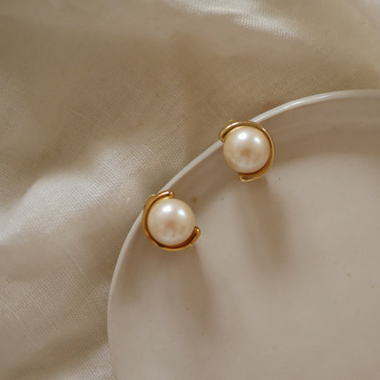 158 Vintage古董夾式耳環