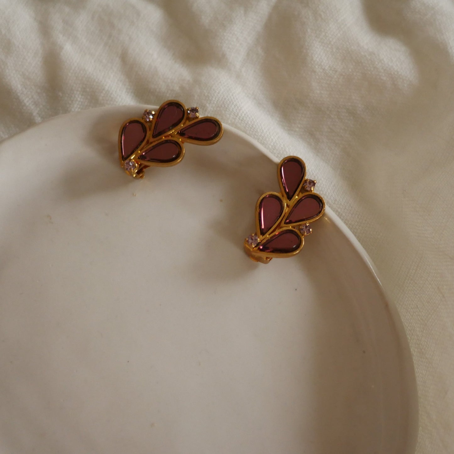 147 Vintage古董夾式耳環