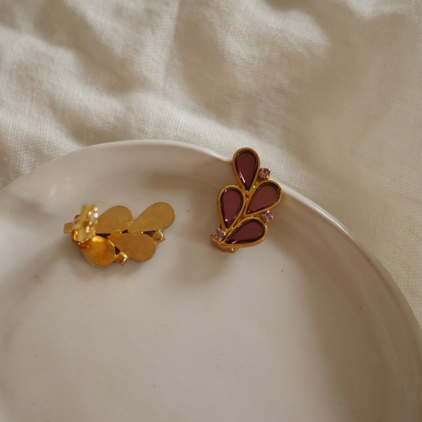 147 Vintage古董夾式耳環