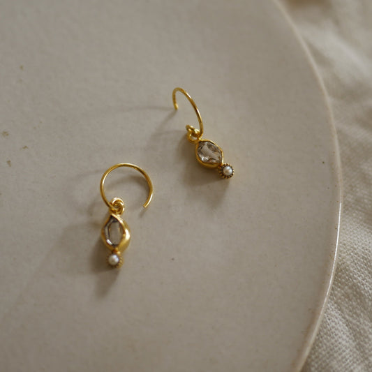 Mazarine半寶石珍珠耳環