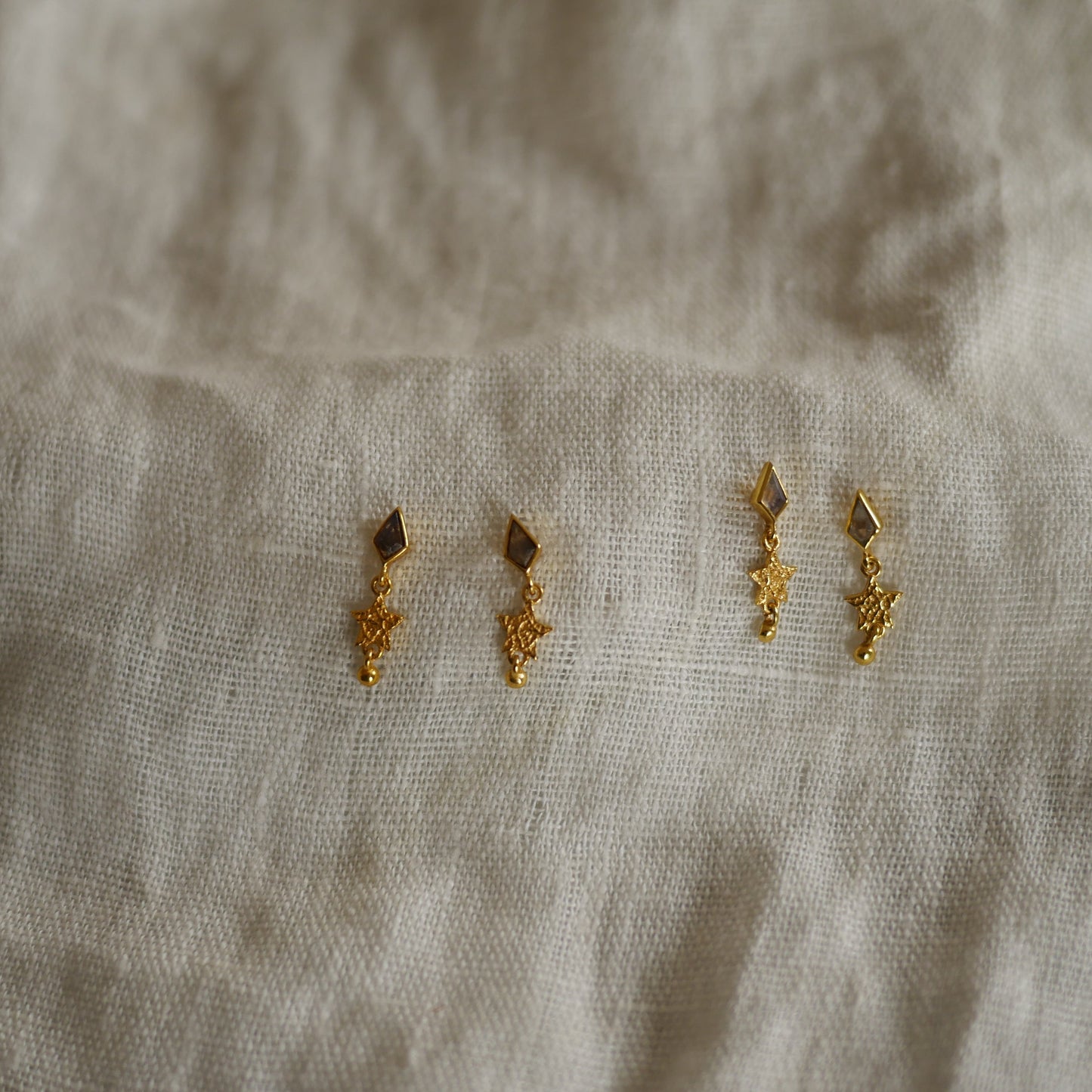 Astra菱形星墜耳環