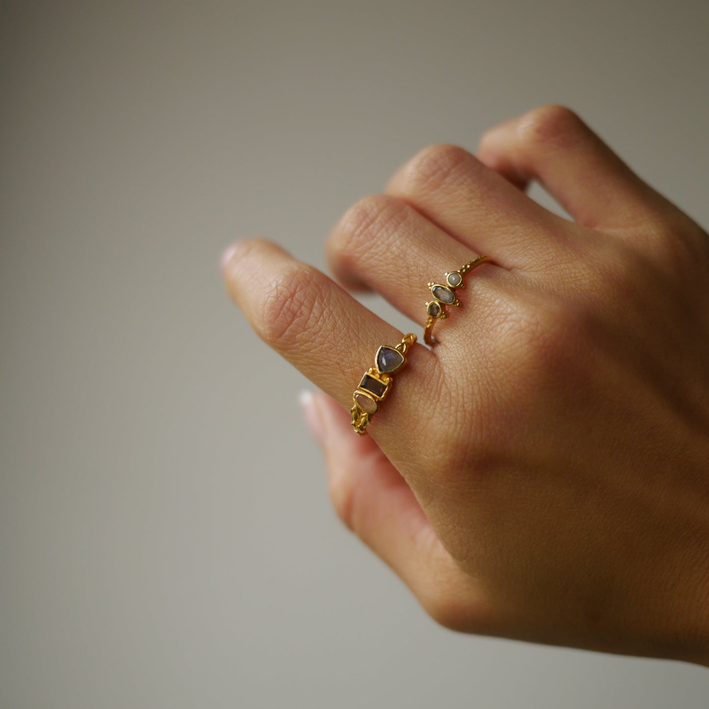 Awa辮狀半寶石戒指