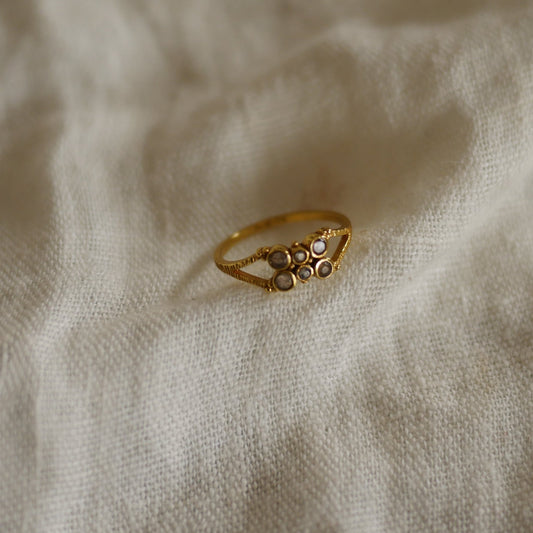 Lacewing復古粉晶戒指