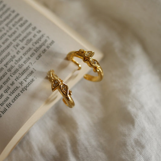 138 Vintage古董夾式耳環