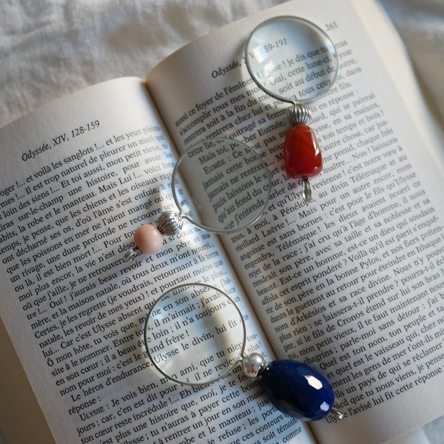 160 Vintage 手工銀製石把放大鏡